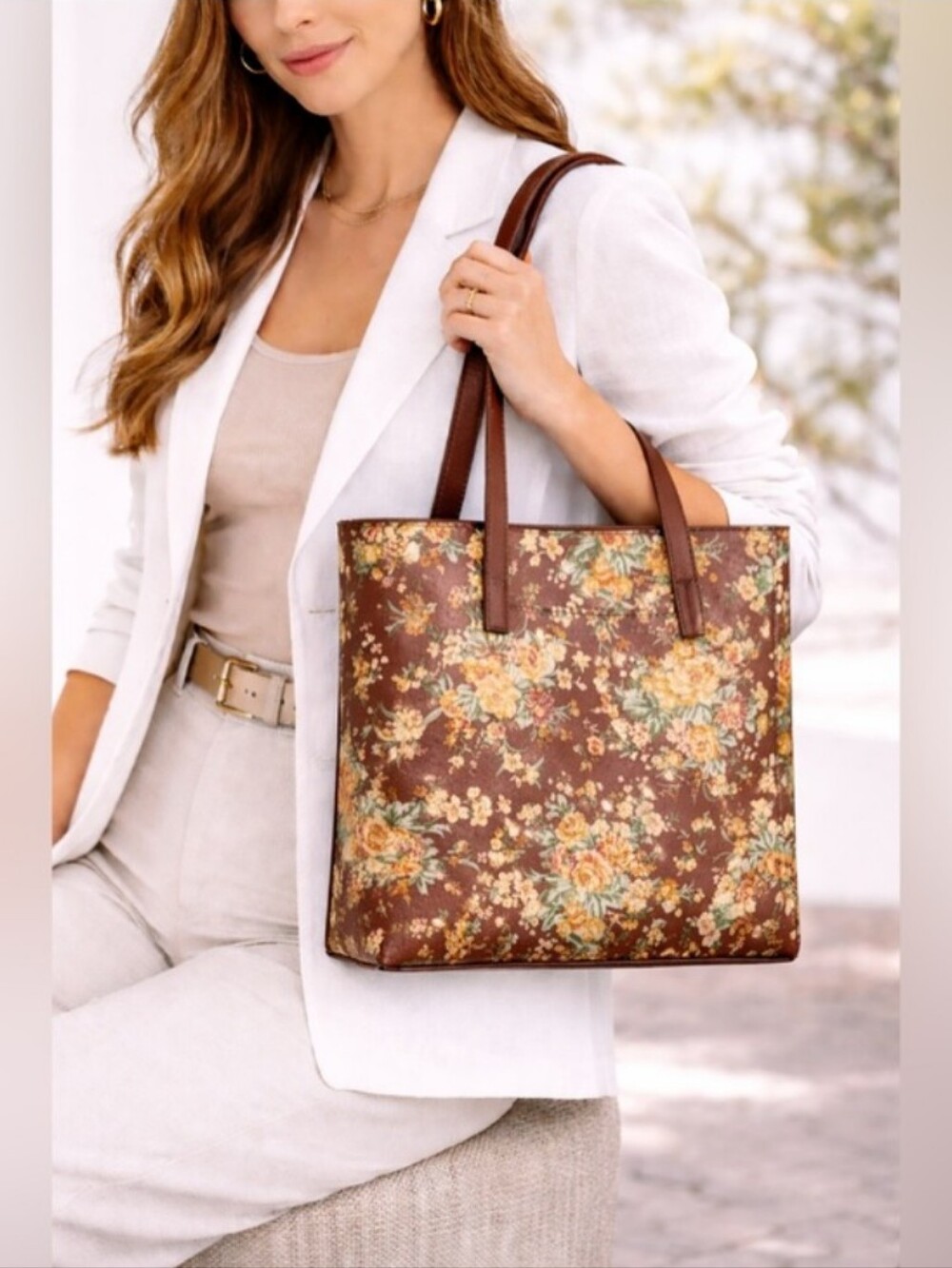 Patricia Nash-Viana Floral Print Tote Bag (Vintage Botanical Garden🤎)
